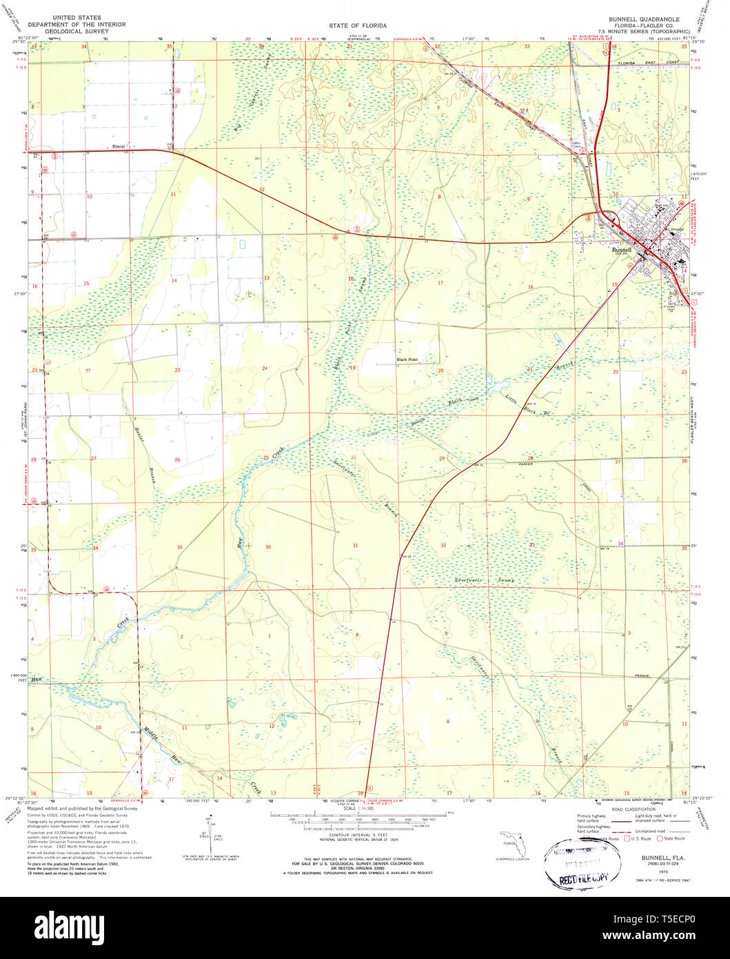 Bunnell florida map hires stock photography and images Alamy