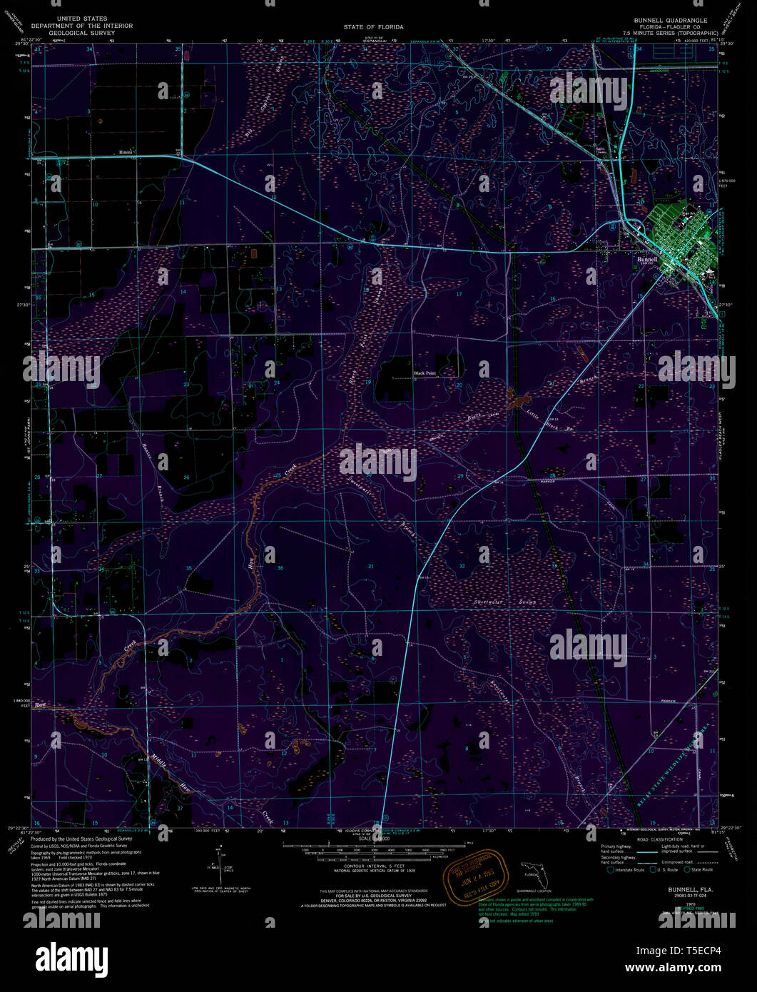 Bunnell florida map hires stock photography and images Alamy