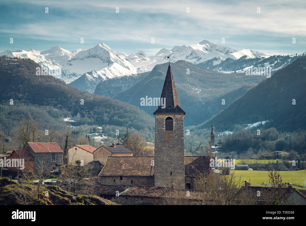 French Pyrénées mountains village Stock Photo