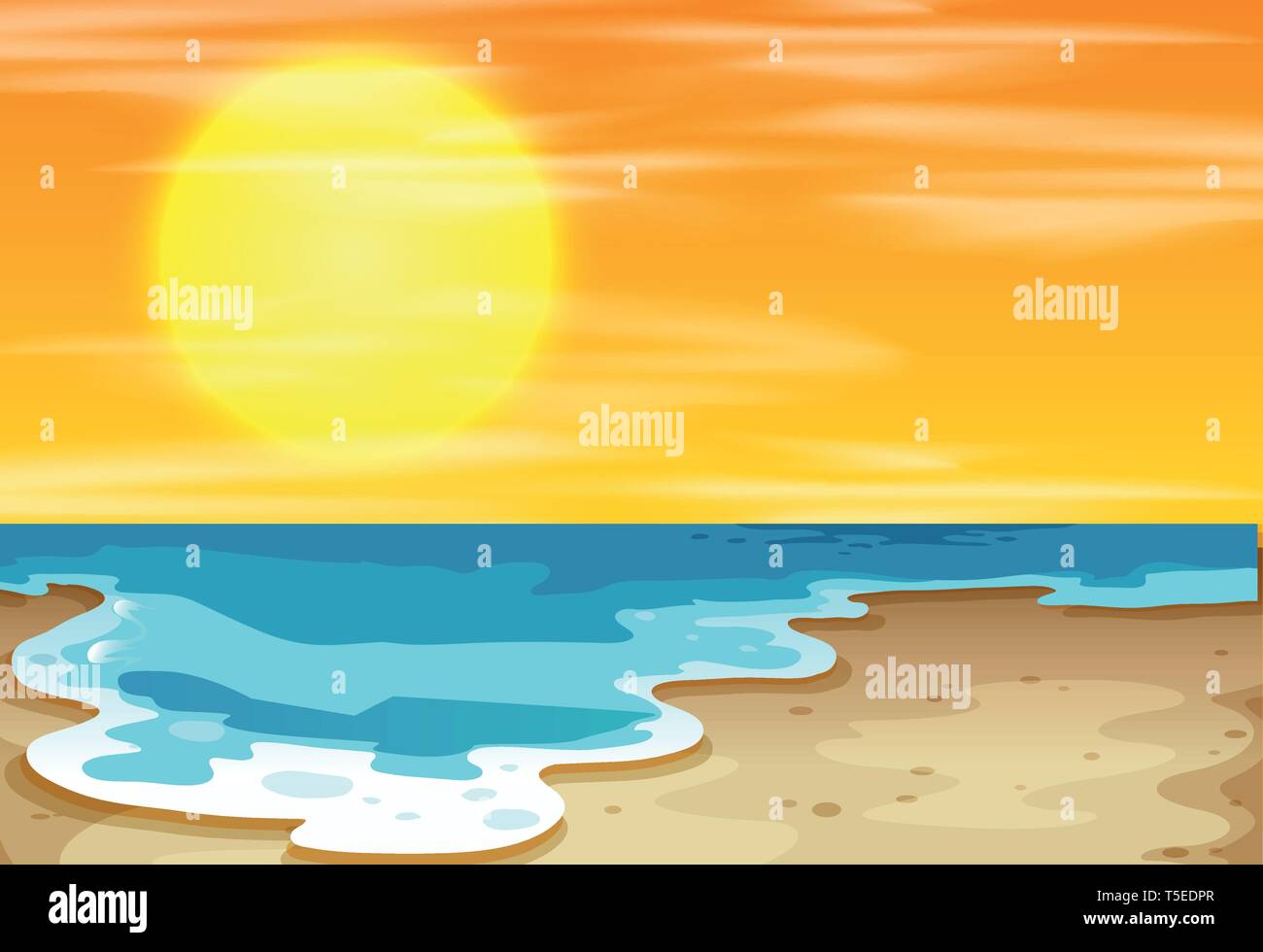 Sunset at the beach illustration Stock Vector Image & Art - Alamy