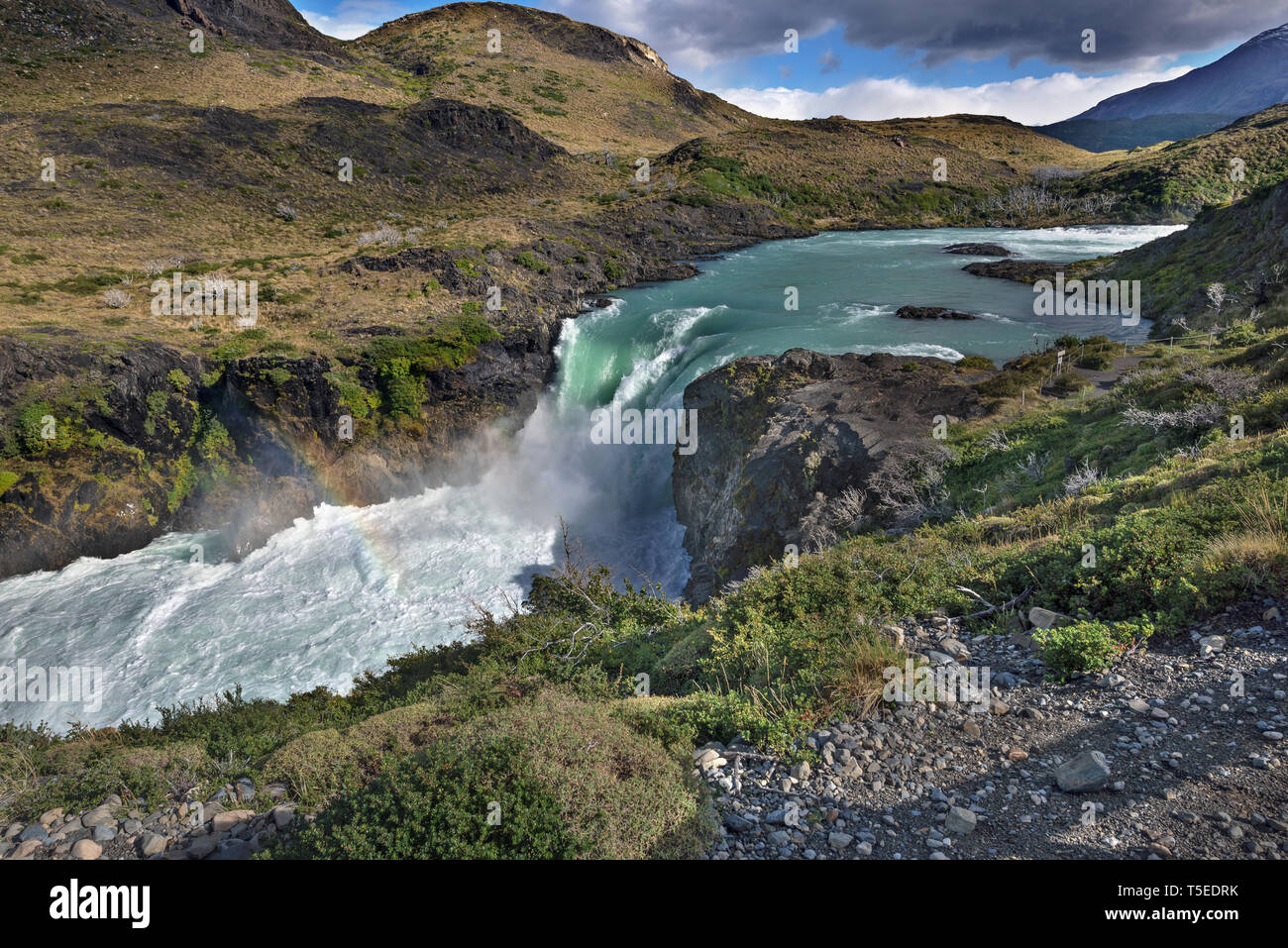 Salto Grande waterfall, Torres del Paine NP, Chile Stock Photo - Alamy