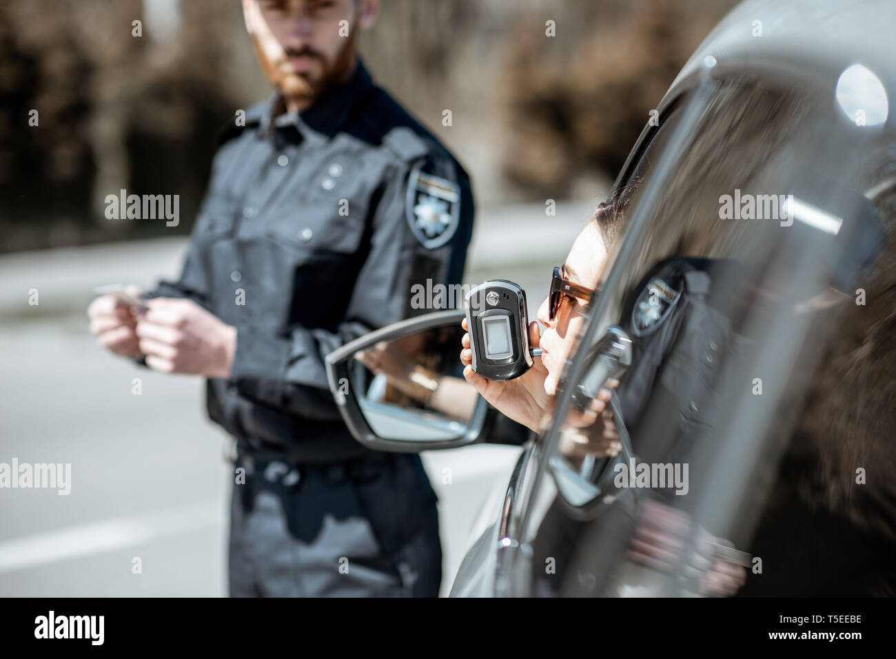Breath test alcohol police hires stock photography and images Alamy