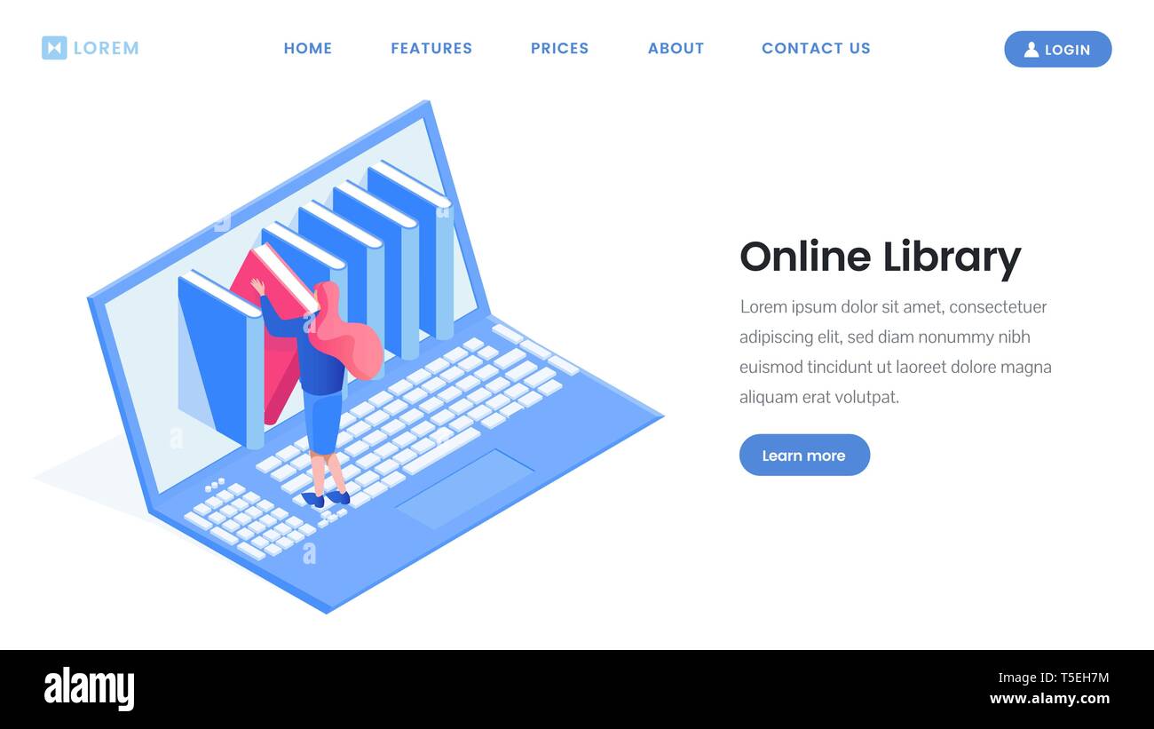 Download Online Library Landing Page Vector Design Tiny Woman Choosing Ebook On Laptop Isometric Vector Illustration Digital Encyclopedia Online Course E Book Reading Software Website Flat Mockup Stock Vector Image Art