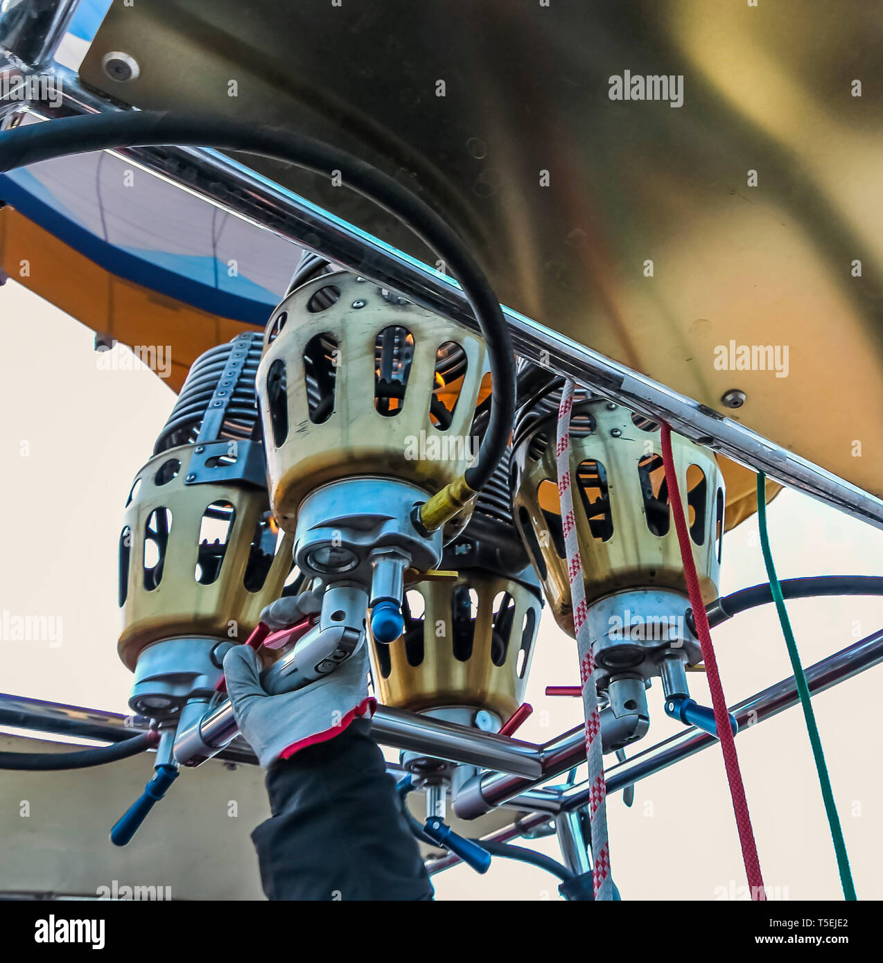 Cappadocia, Turkey Dec 2015 A quad system propane gas burner is a