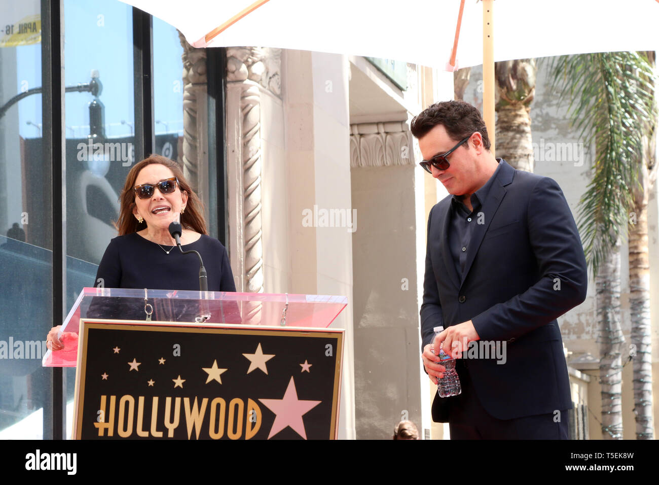 April 23, 2019 - Los Angeles, CA, USA - LOS ANGELES - APR 23:  Ann Druyan, Seth MacFarlane at the Seth MacFarlane Star Ceremony on the Hollywood Walk of Fame on April 23, 2019 in Los Angeles, CA (Credit Image: © Kay Blake/ZUMA Wire) Stock Photo