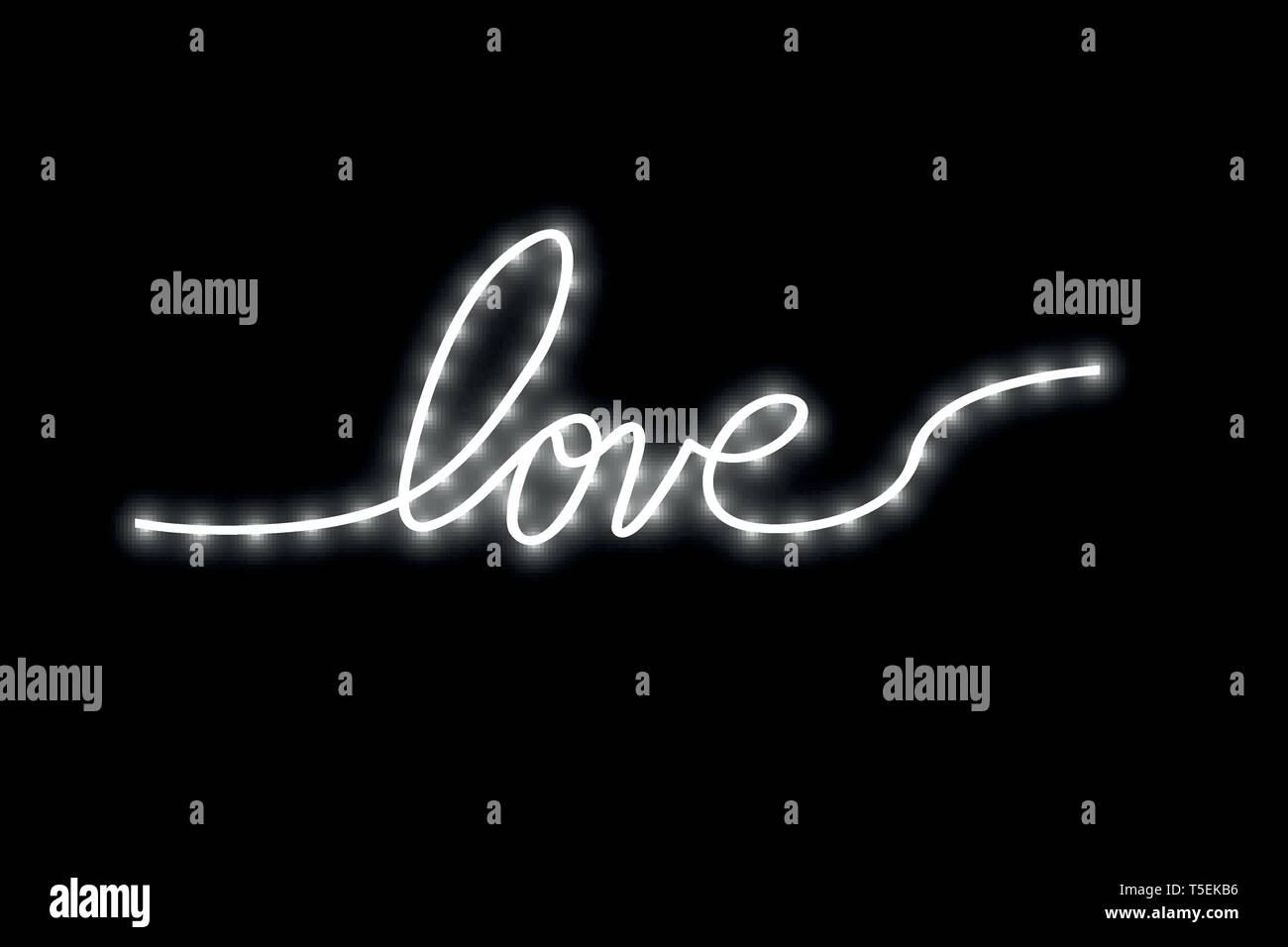 Track in the form of a strip of shiny LED strip in the shape of a heart on a transparent background. Valentines day. Heart with inscription I Love You Stock Vector