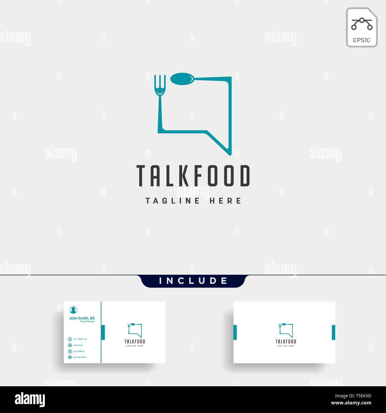 food message talk chat line outline simple flat logo design vector ...