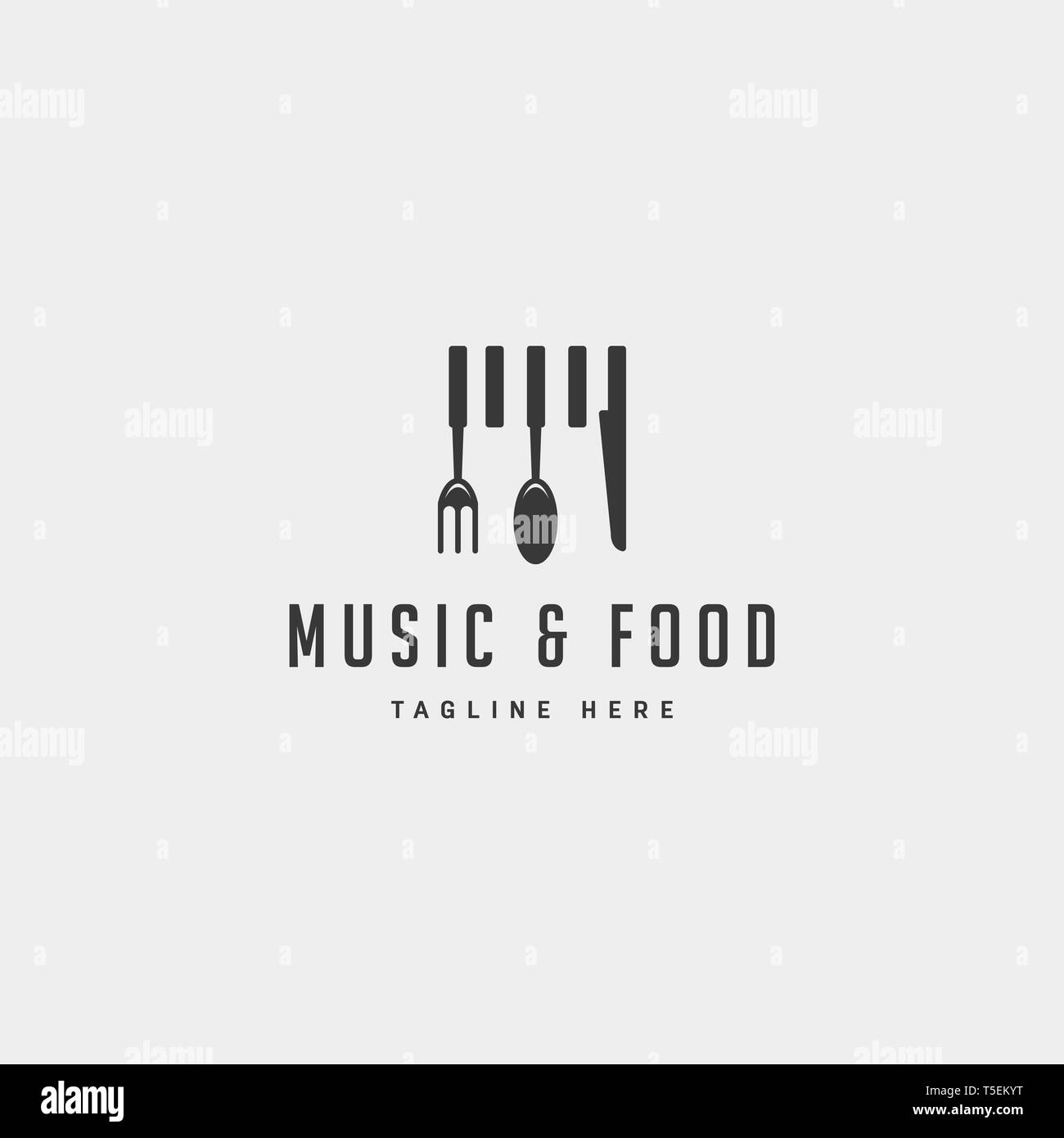 music food simple flat logo design vector illustration icon element ...