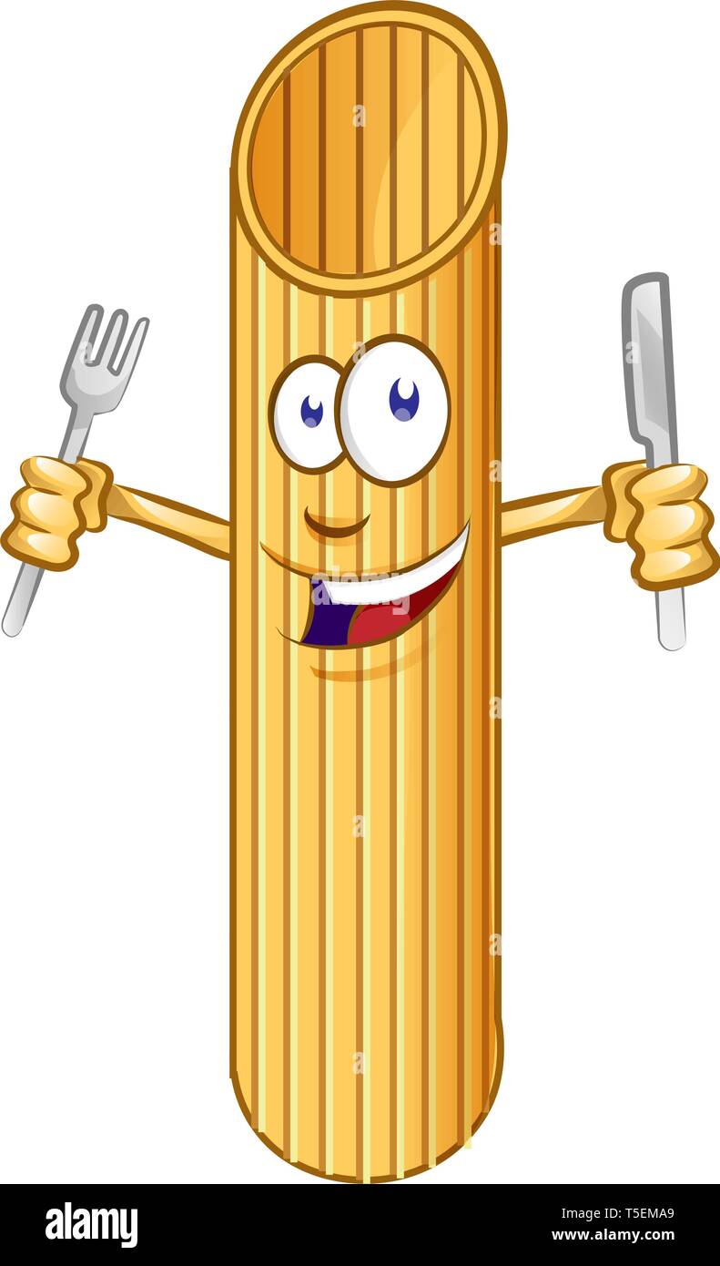 penne pasta Cute comic character. clip vetcor illustration Stock Vector  Image & Art - Alamy