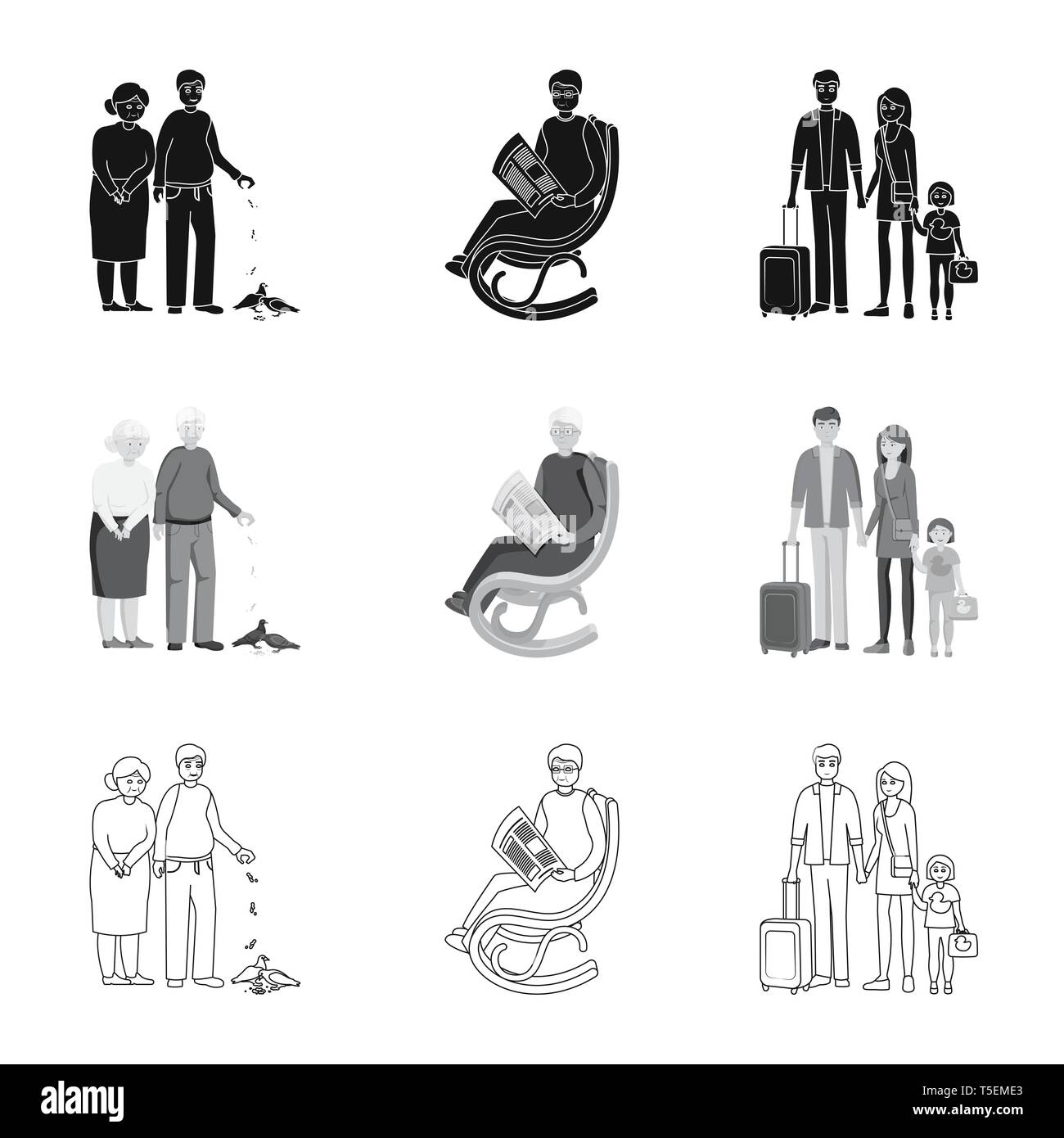 grandparents,grandfather,mom,old,newspaper,dad,baby,man,suitcase ...