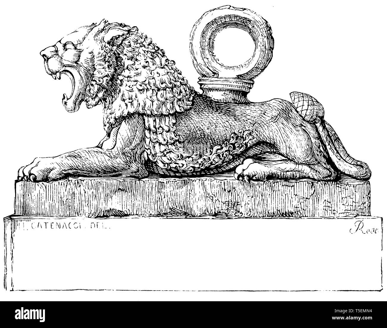 Iron lion from Sargon's palace at Khorsabad. (In the museum of the ...