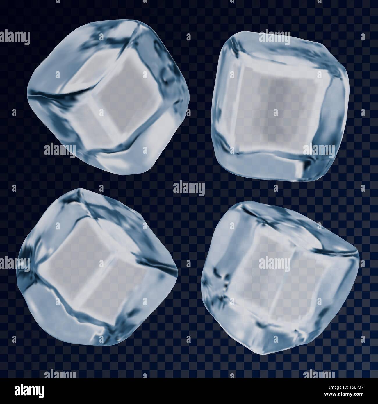 Falling ice cube or icy blocks for background Stock Vector