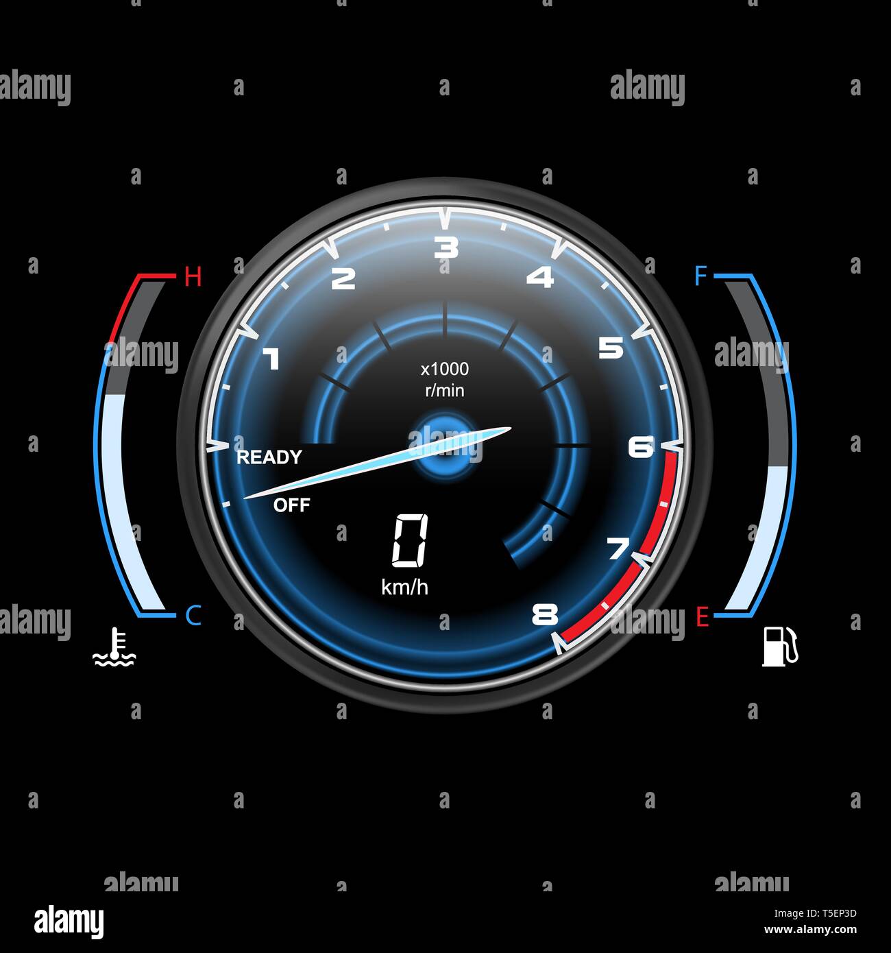 Truck speedometer or car, motorcycle odograph Stock Vector