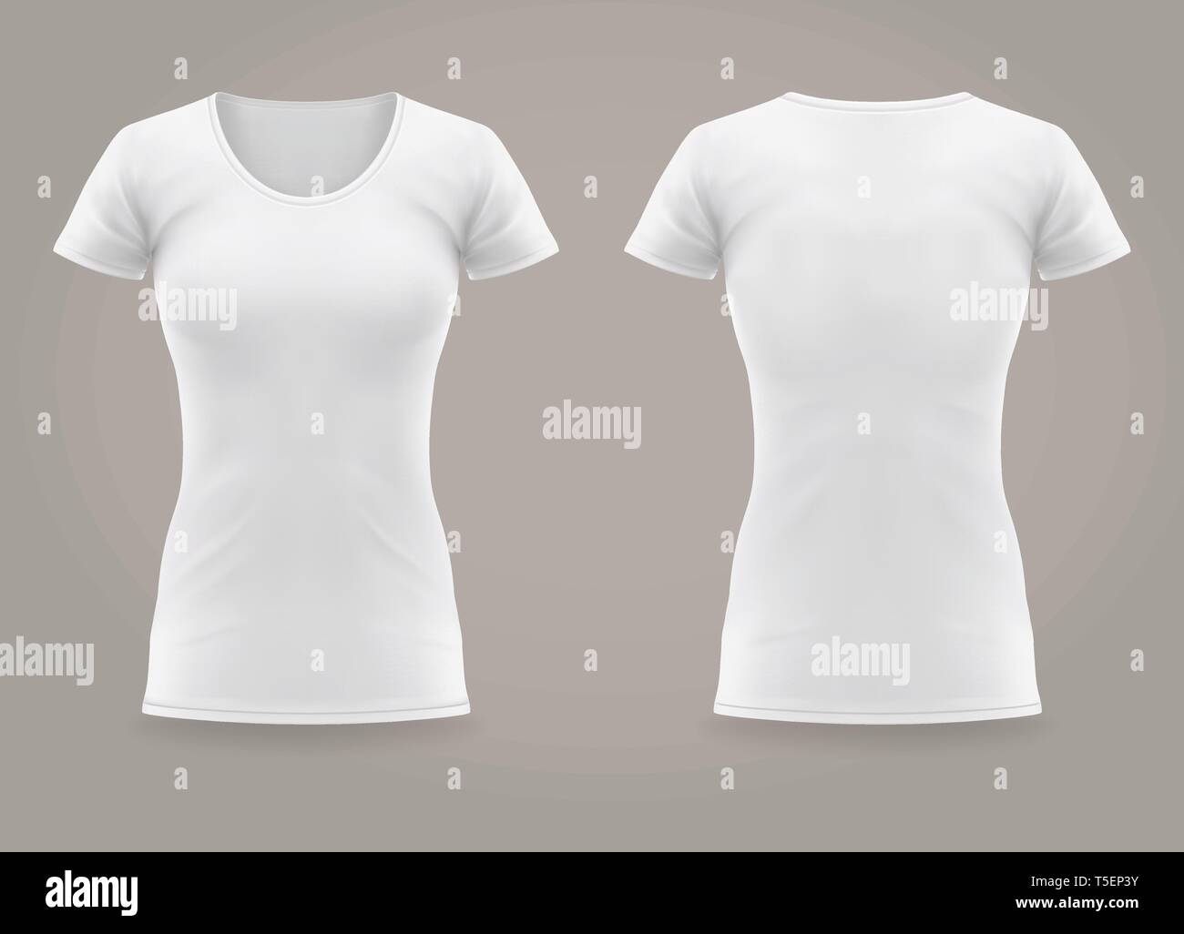 Isolated front and back of woman t-shirt. Fashion Stock Vector