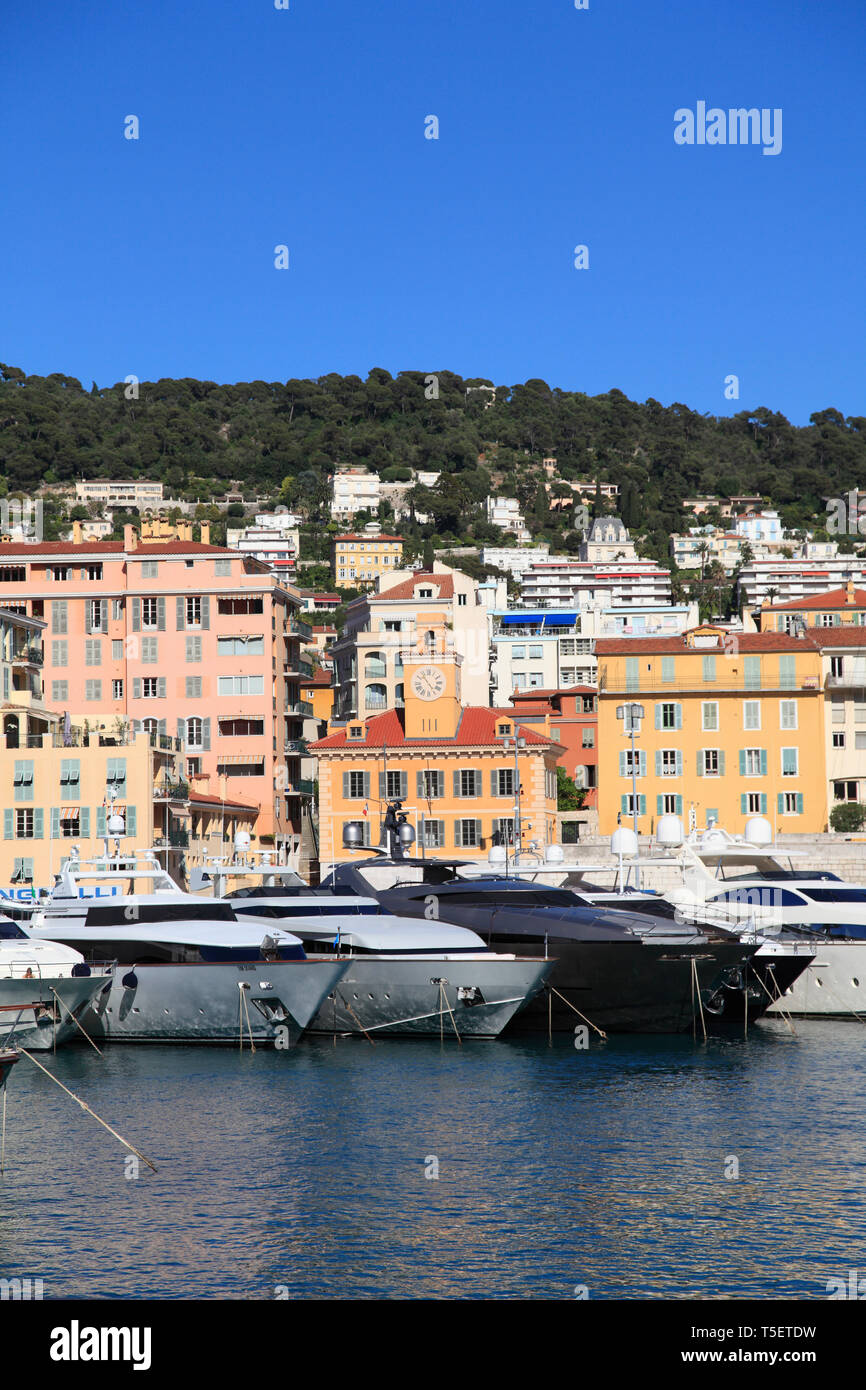 Port Lympia, Harbor, Nice, Cote d'Azur, Alpes Maritimes, Provence, French Riviera, France, Europe Stock Photo
