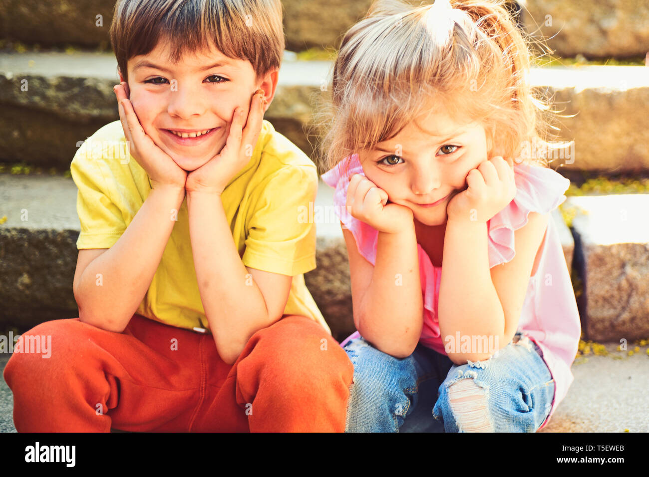 Best Friends Friendship And Family Values Couple Of Little Children Boy And Girl Summer Holiday And Vacation Childhood First Love Small Girl And Stock Photo Alamy Best Friends Friendship And Family Values Couple Of Little Children Boy And Girl Summer Holiday And Vacation Childhood First Love Small Girl And Stock Photo Alamy