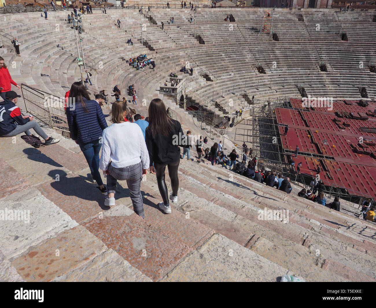 VERONA, ITALY - CIRCA MARCH 2019: Arena di Verona roman amphitheatre ...