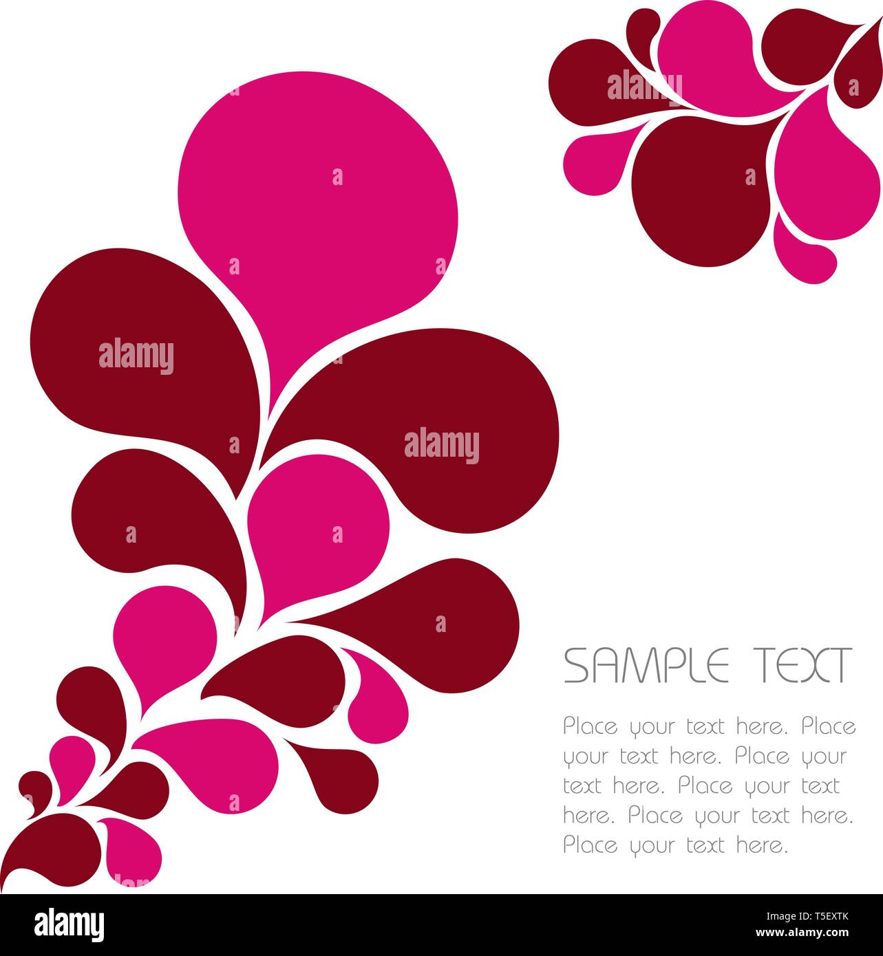 Abstract pink background made from drops on white Stock Vector