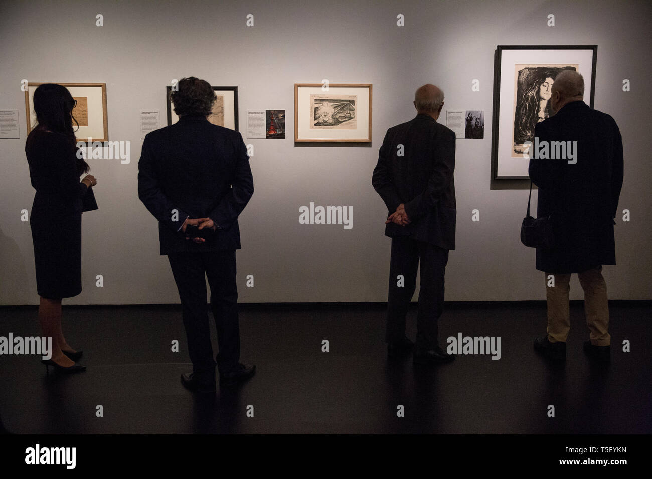 'Edvard Munch: love and angst' Exhibition, British Museum, London, England, United Kingdom Stock Photo
