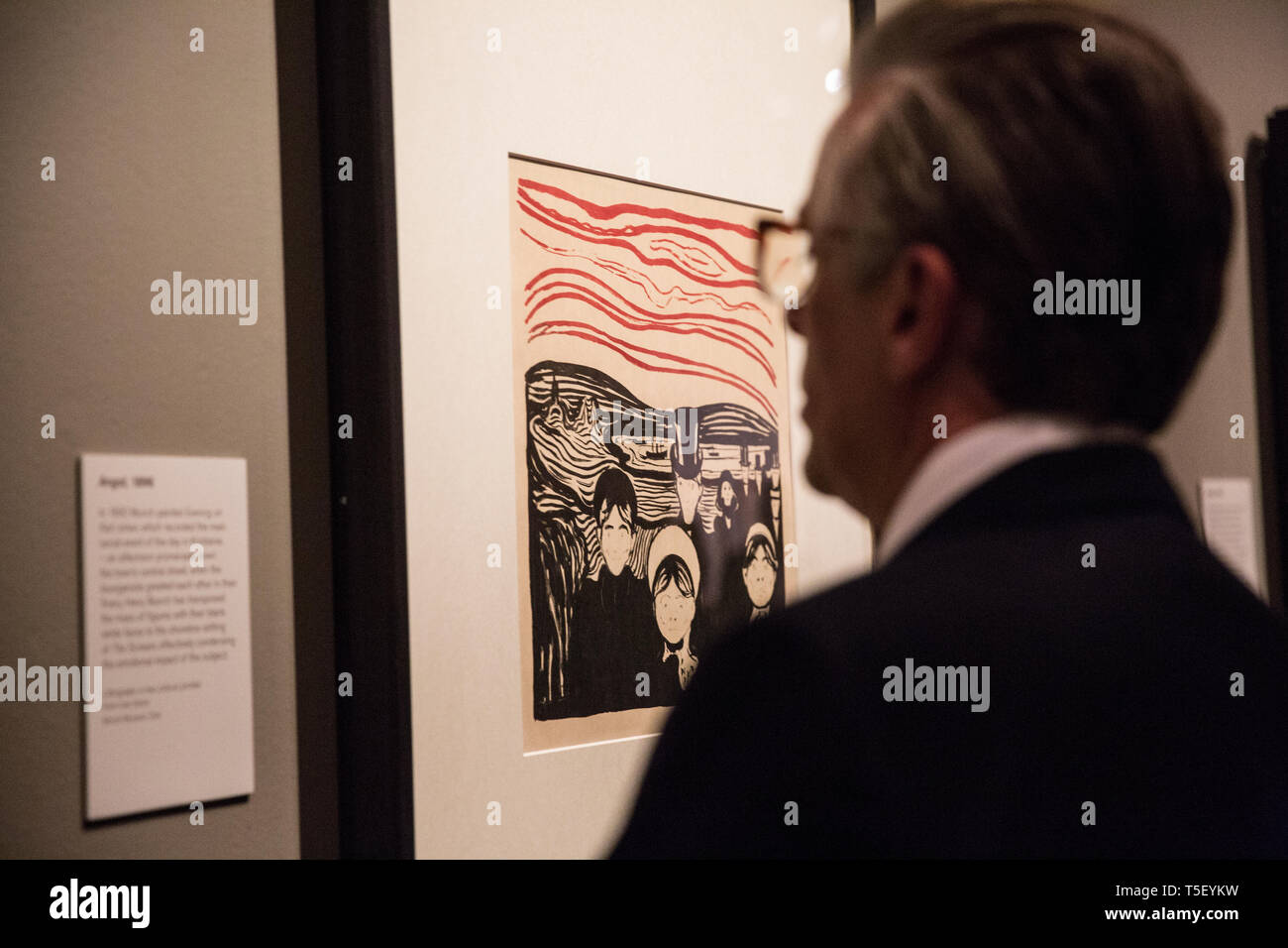 'Edvard Munch: love and angst' Exhibition, British Museum, London, England, United Kingdom Stock Photo