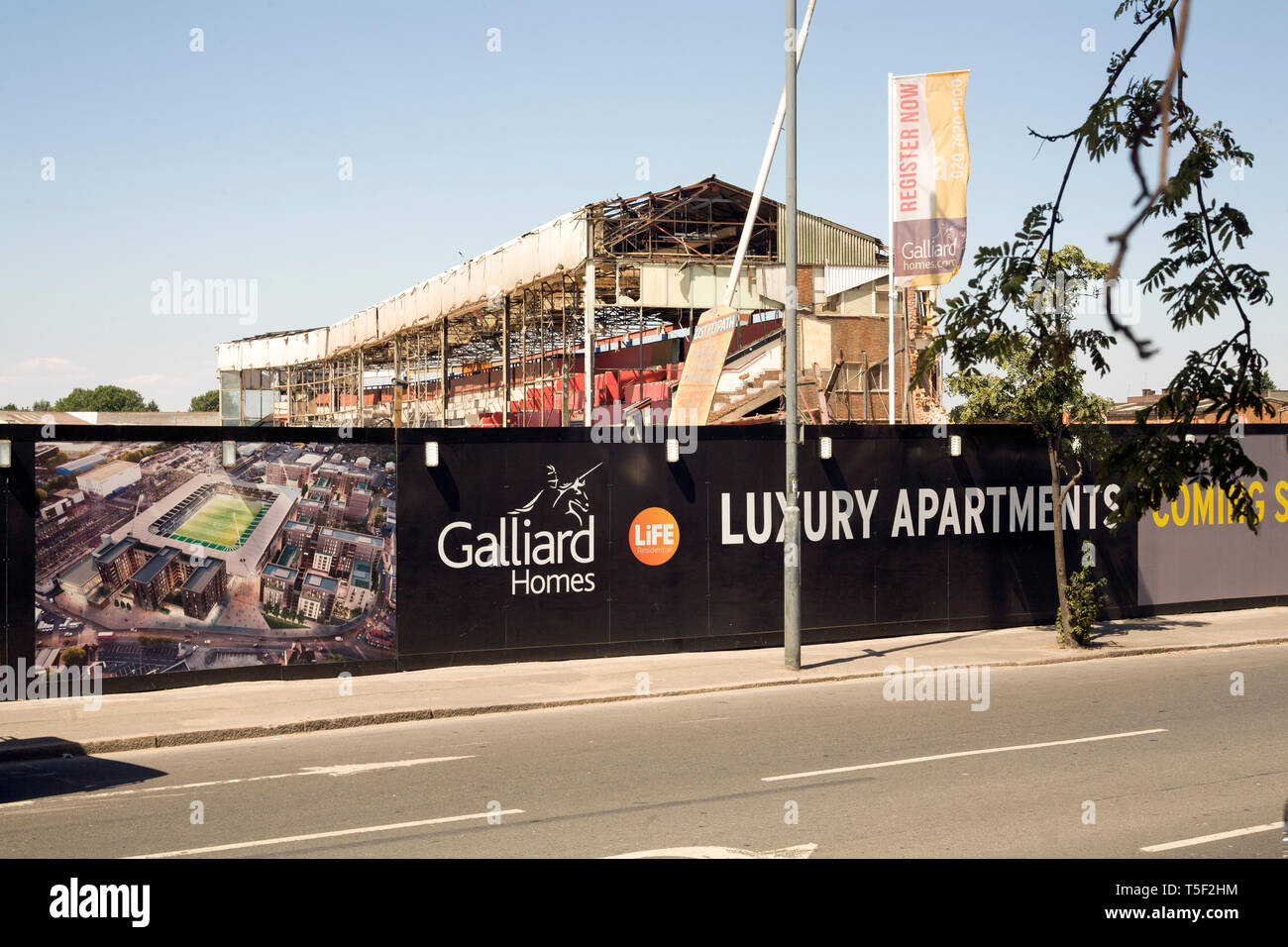 Wimbledon Stadium getting demolished to make way for football stadium and Luxury Apartments. London.UK Stock Photo