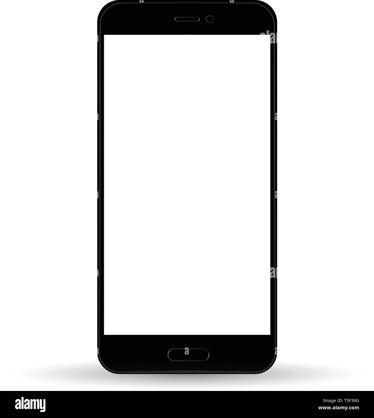 Smartphone in iphone style black color with blank touch screen isolated on transparent  background. stock vector illustration Stock Vector Image & Art - Alamy