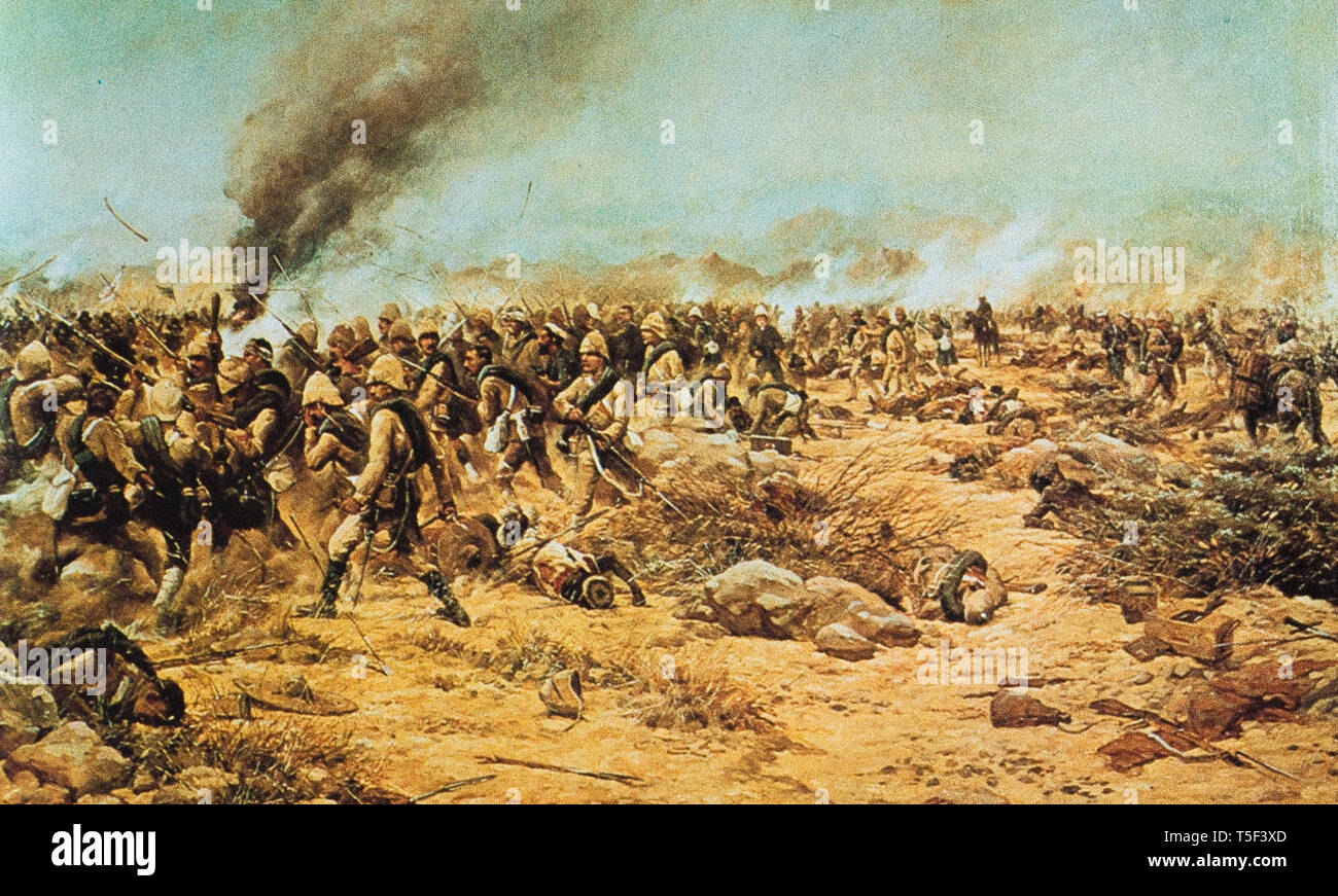 Mahdia War ( 1881–1899) - The Battle of Tamai. The Troops represented are from the York & Lancaster Regiment Stock Photo