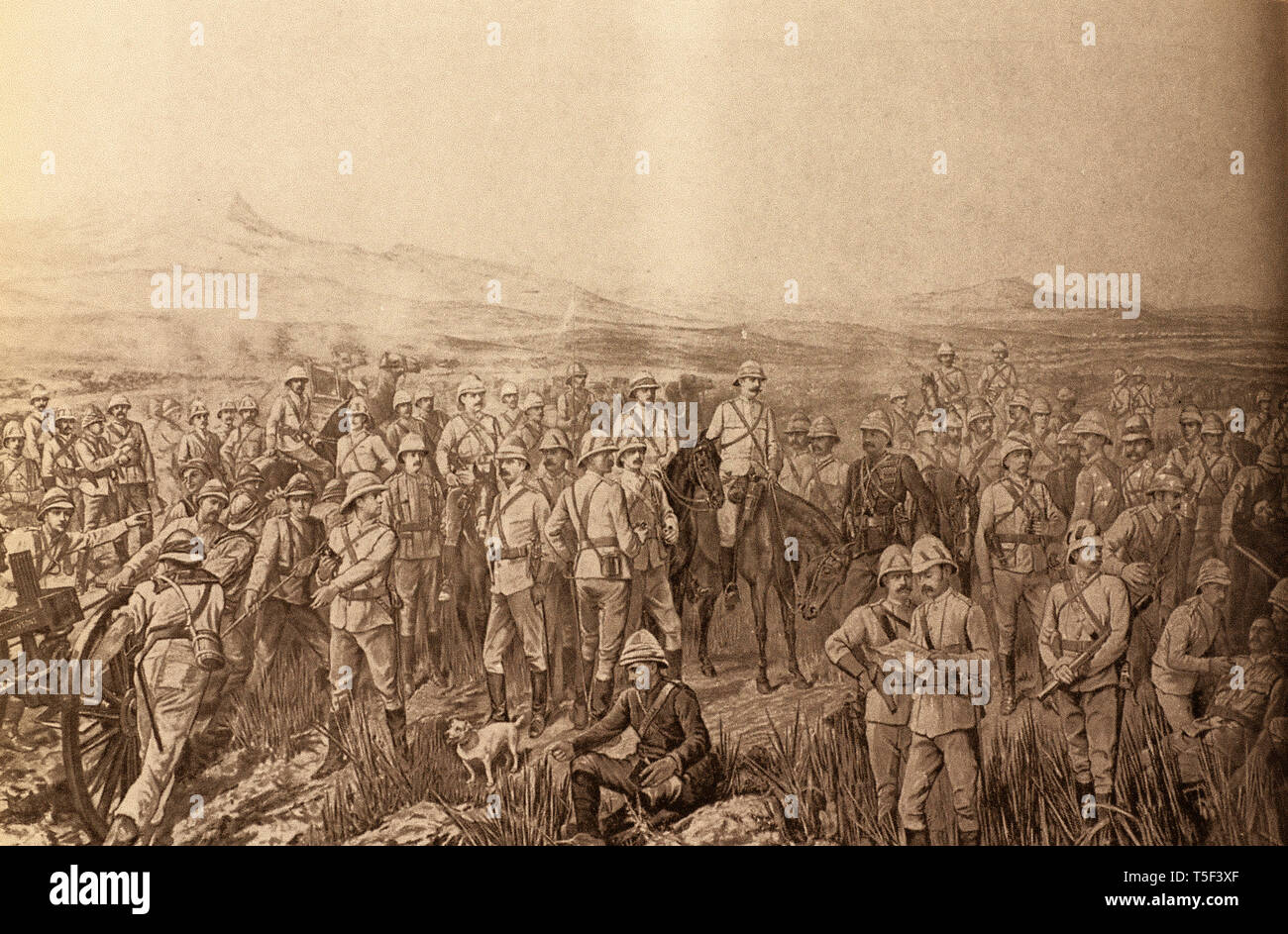 Mahdia War ( 1881â€“1899) - Officiers of the desert Column befor Abu Klea Stock Photo