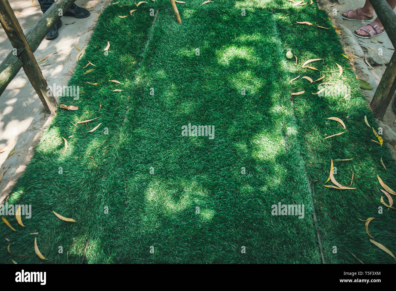 Trap used during Vietnam war at Cu Chi Tunnel Museum. Stock Photo