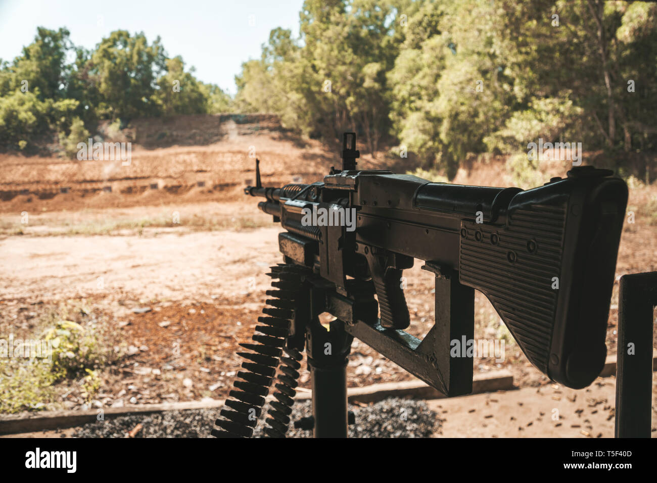 hand machine gun M60 Machinegun - Vietnam Stock Photo