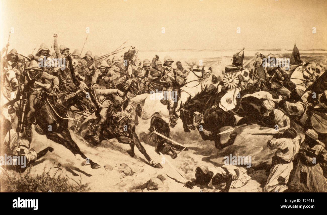 Mahdist war - The charge of the 21st lancers Stock Photo