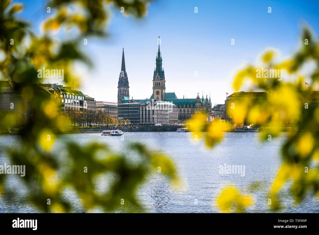 Inner Alster Lake in Hamburg, Germany, Europe Stock Photo