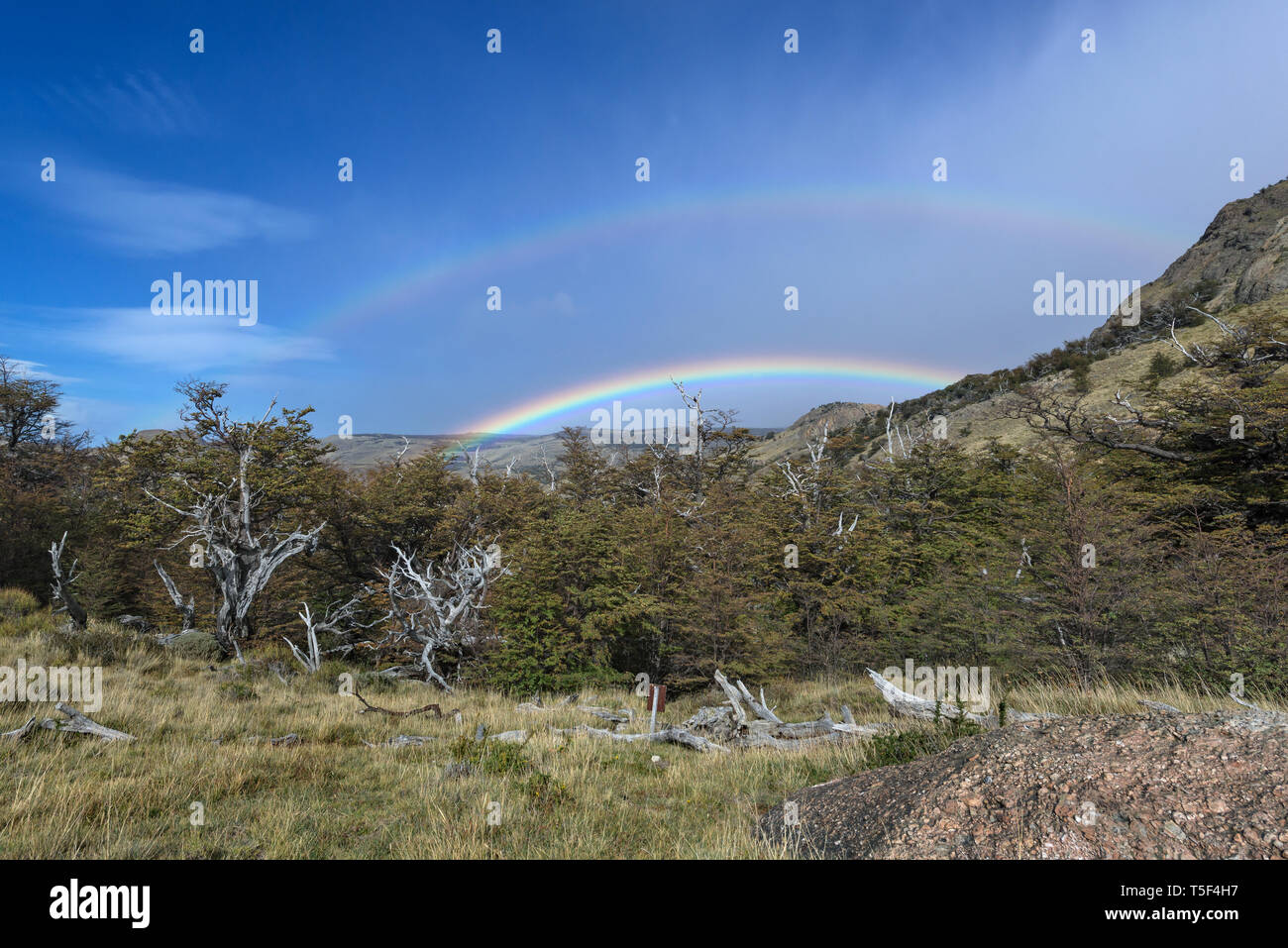 rainbow, Los Glaciares NP, Argentina Stock Photo