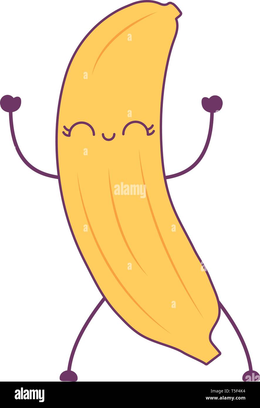 fresh banana fruit kawaii character vector illustration design stock vector image art alamy https www alamy com fresh banana fruit kawaii character vector illustration design image244351384 html