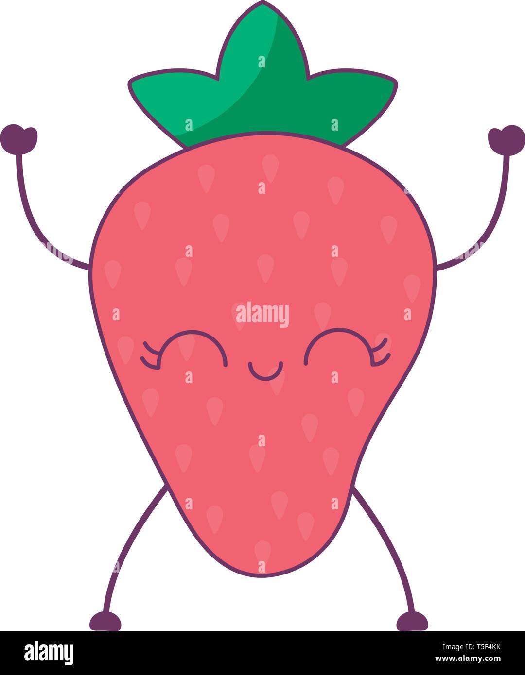 strawberry fruit kawaii character vector illustration design Stock ...