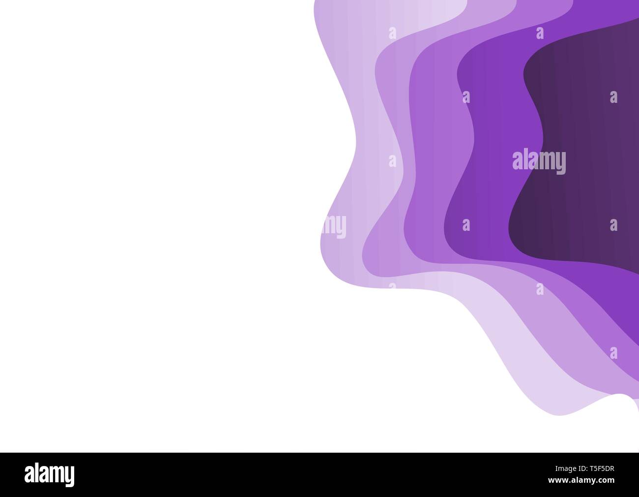 Vector design abstract background with purple paper cut waves. Stock Vector