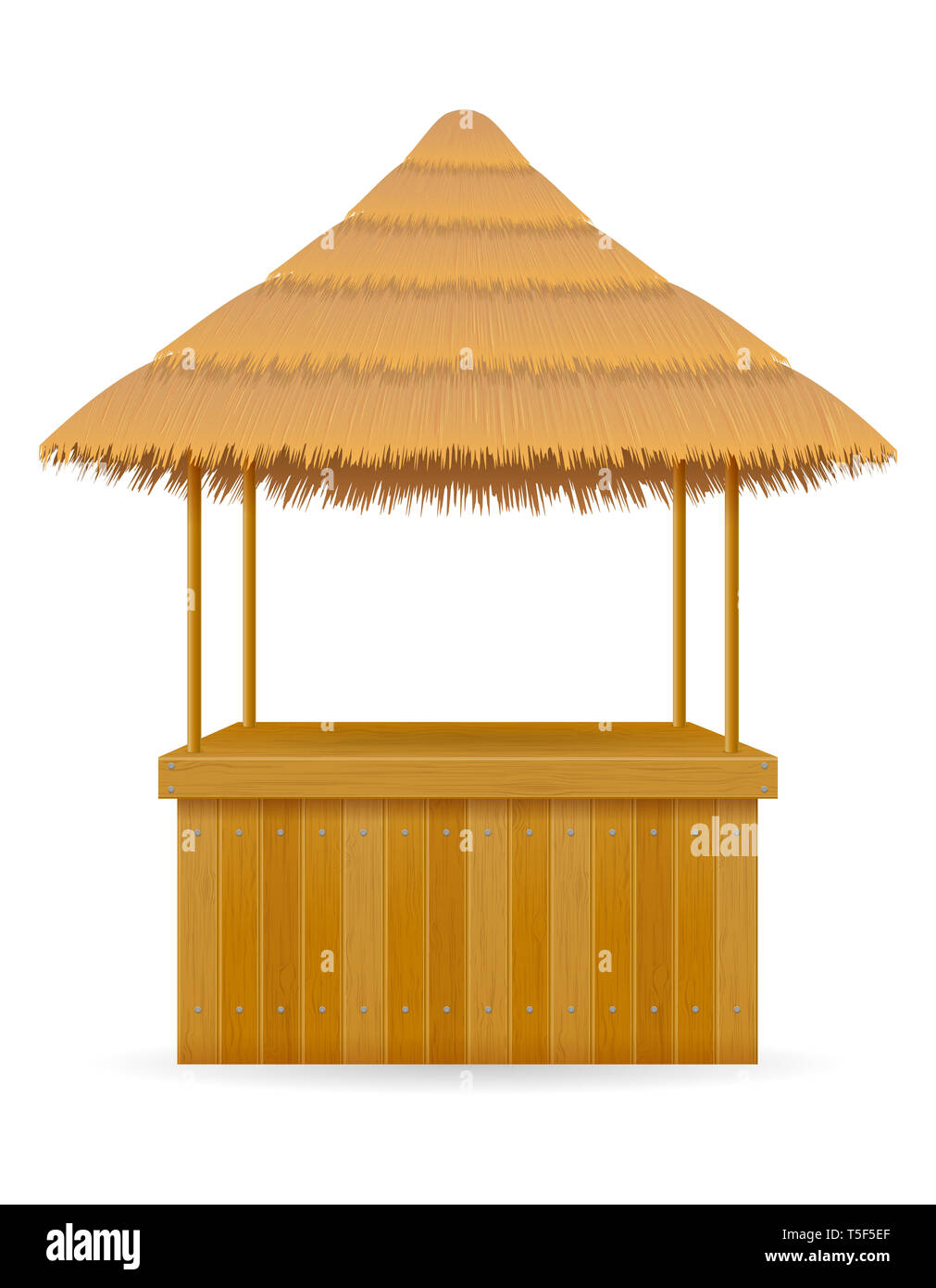 beach stall bar for summer holidays on resort in the tropics vector illustration isolated on white background Stock Photo