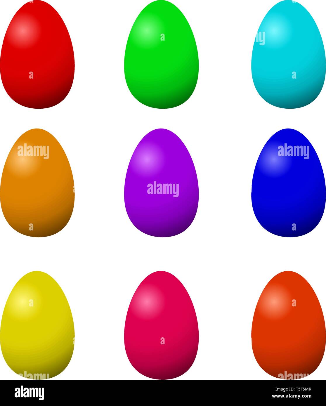 Colorful Easter eggs on the white background vector. Stock Vector