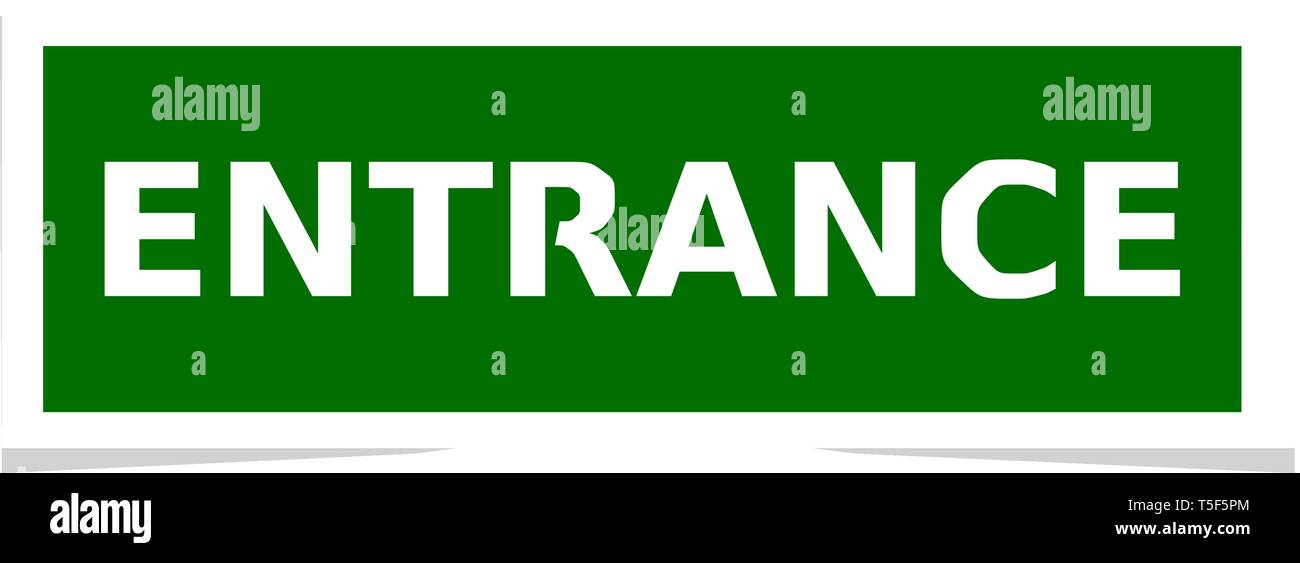 Entrance sticker label vector on the white background. Stock Vector