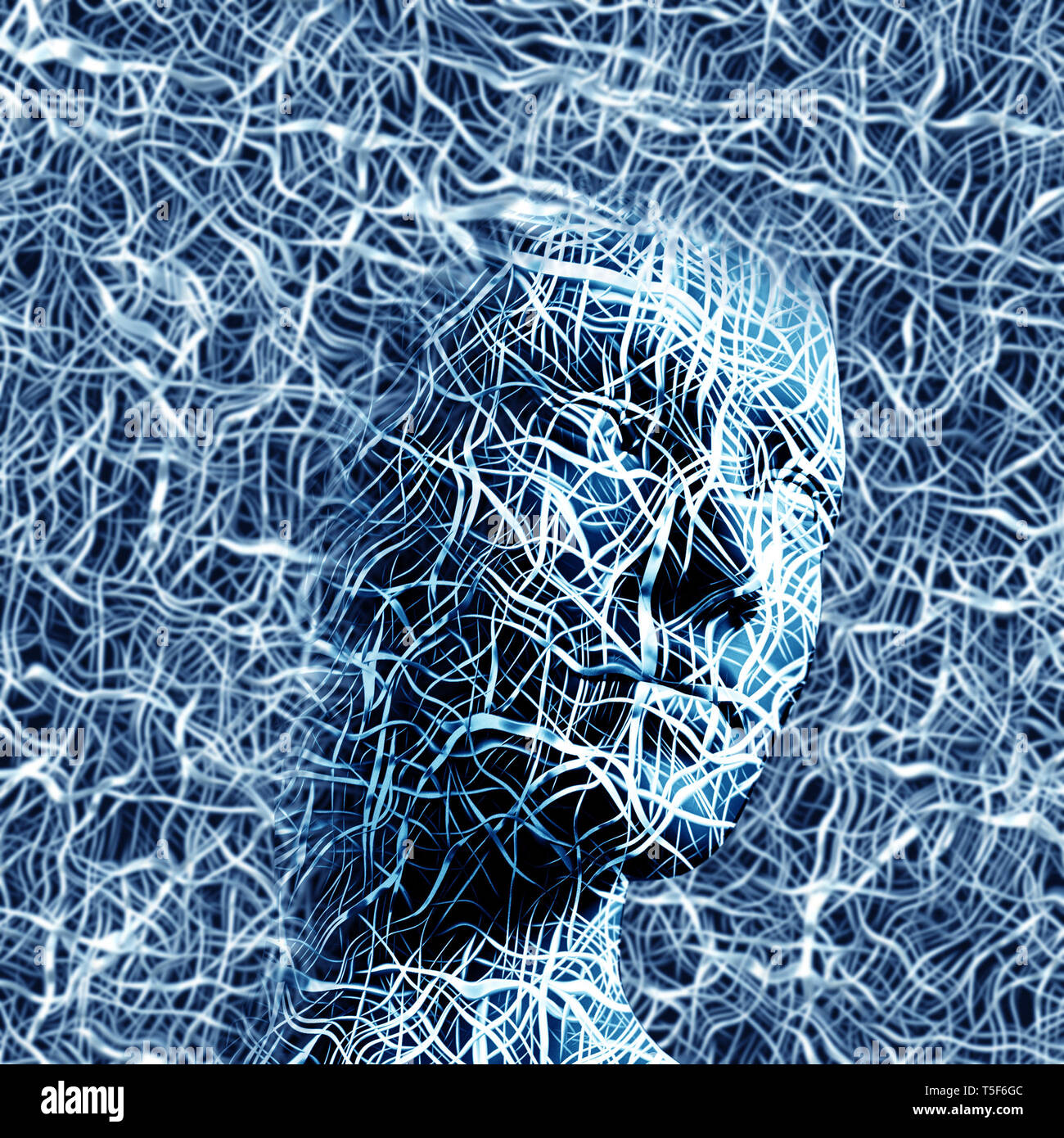 concept for Artificial Intelligence, future generations of humans, technology singularity, cyberlife and digitally created personas Stock Photo