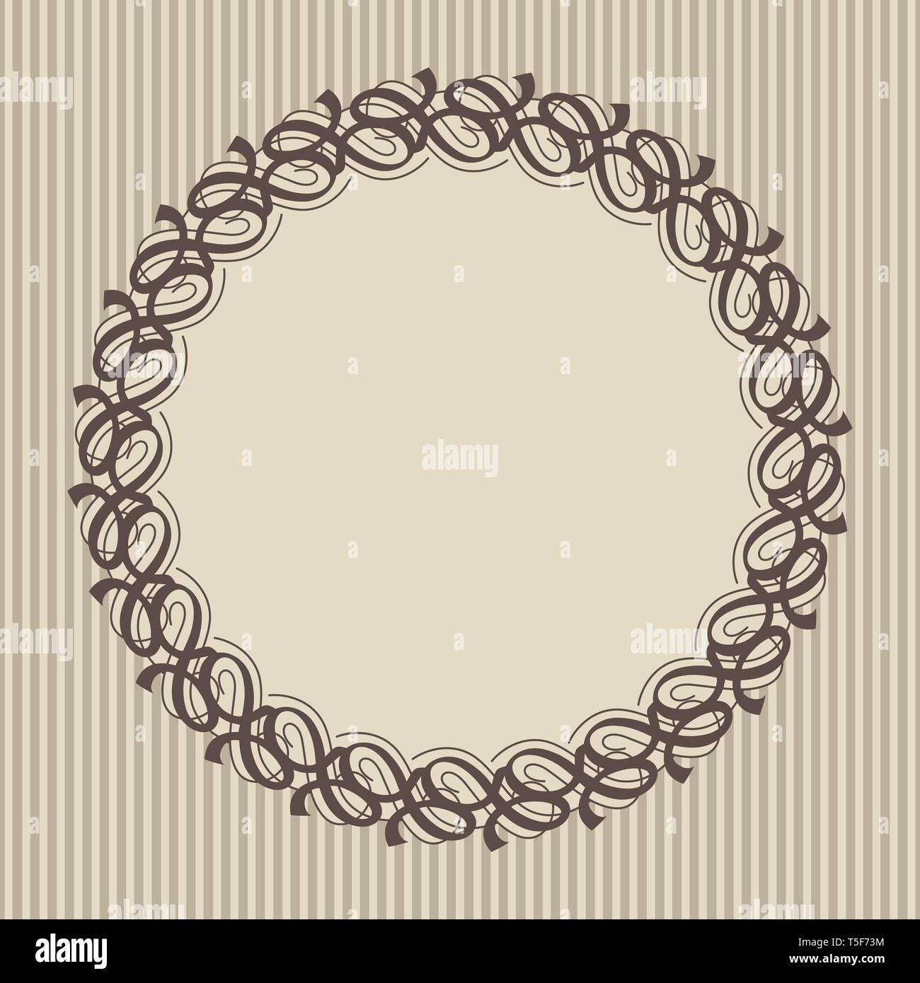 Round frame with decorative elements. Vector illustration Stock Vector