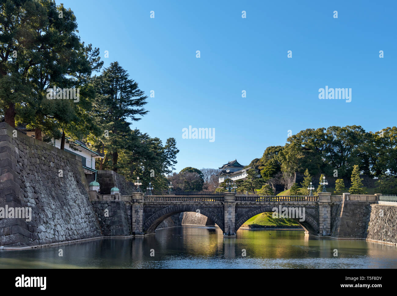 Seimon Ishibashi bridge at the Imperial Palace, Tokyo, Japan Stock Photo