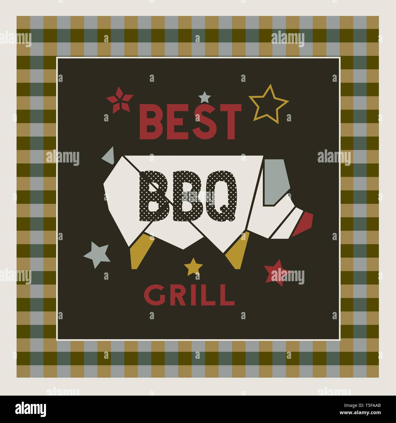 Best BBQ grill retro style cartoon poster Stock Vector Image & Art - Alamy