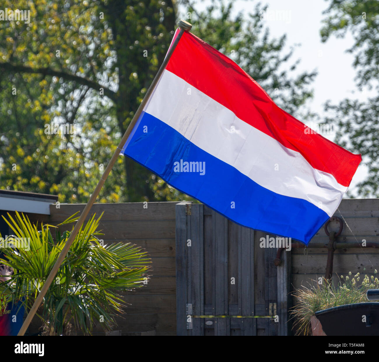 Flag Of The Kingdom Of The Netherlands Dutch National Flag In Three Colors Red White And Blue Close Up Stock Photo Alamy