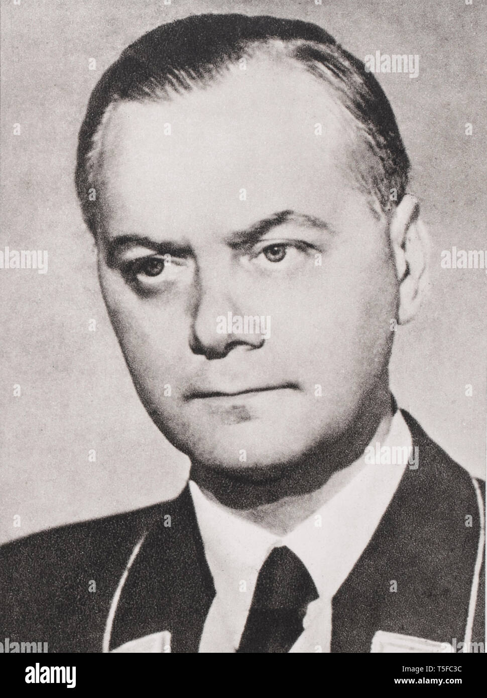 Portrait of Alfred Ernst Rosenberg (1893 – 1946) was a Baltic German-born theorist and an influential ideologue of the Nazi Party. Stock Photo