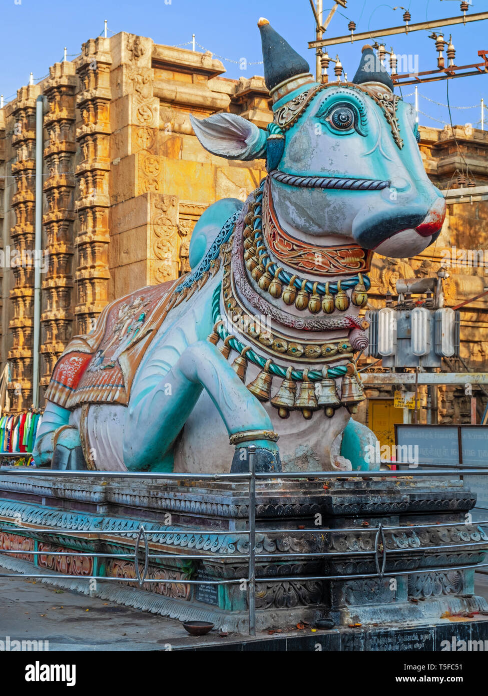 Statue of the mythical bull known as Nandi in Hindu culture in the