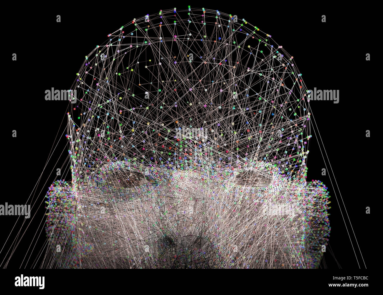 Artificial intelligence,Machine learning and computer science abstract concept.Science and technology background.3d illustration Stock Photo