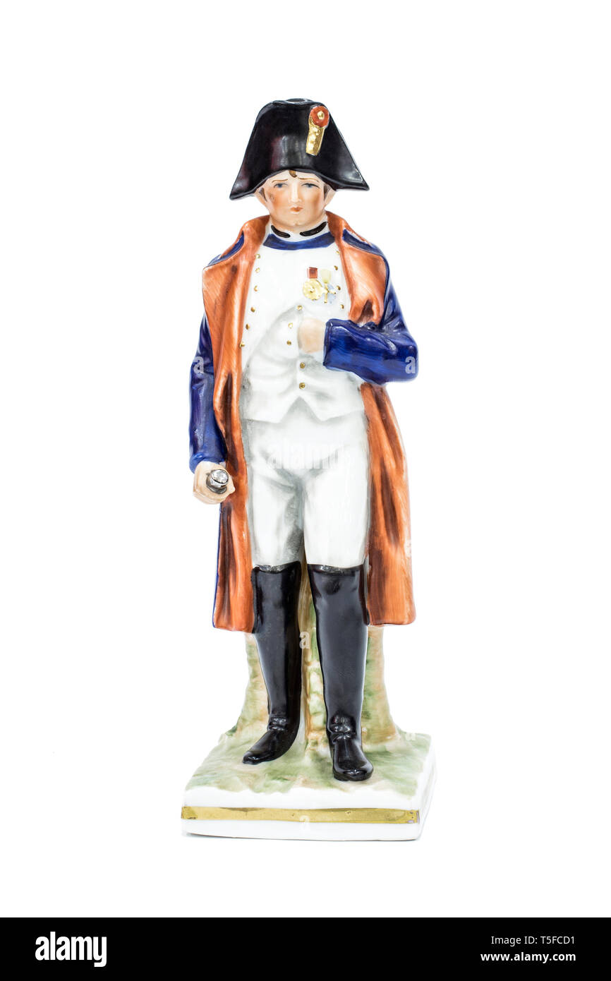 porcelain figurines of Emperor Napoleon Bonaparte Stock Photo