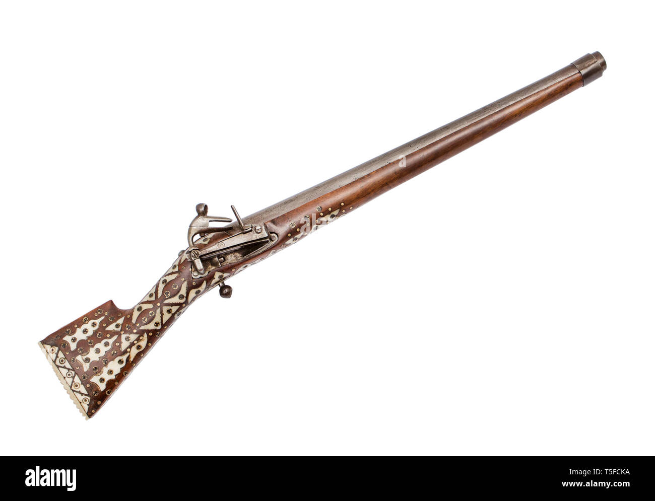 Turkish flintlock saddle pistol of the 19th century Stock Photo