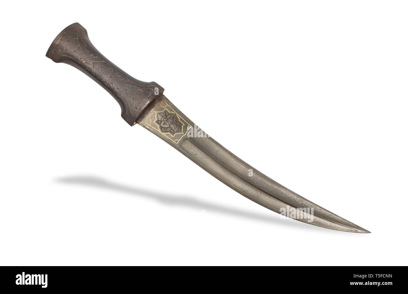 The 19th century qajar dagger with wootz blade. The Qajar Empire (Qajar Iran), officially the Sublime State of Persia , was the state ruled by the Qaj Stock Photo